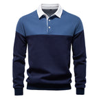Men's Long Sleeve Polo Collar Sweatshirt - 2025 Spring Casual Streetwear Top | HD3006