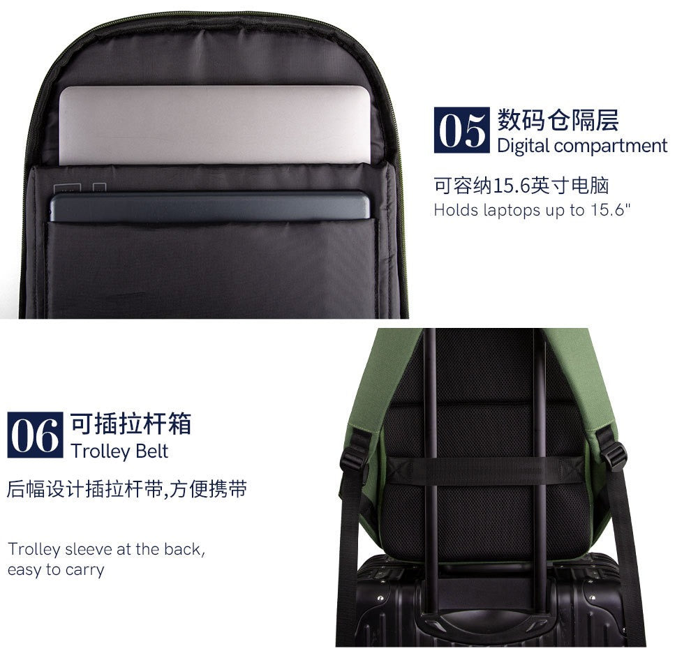 Kingsons Eco-Friendly Men’s Backpack – RPET, USB & Lock | 9658