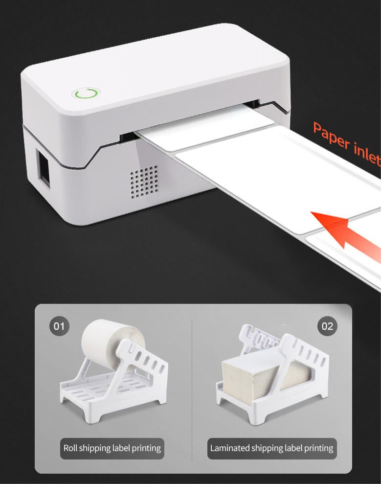 Thermal Label Printer Wireless Shipping Label Printer Royal Mail, UPS, DHL, Evri Label Printer Mobile, USB + Bluetooth Support Printer