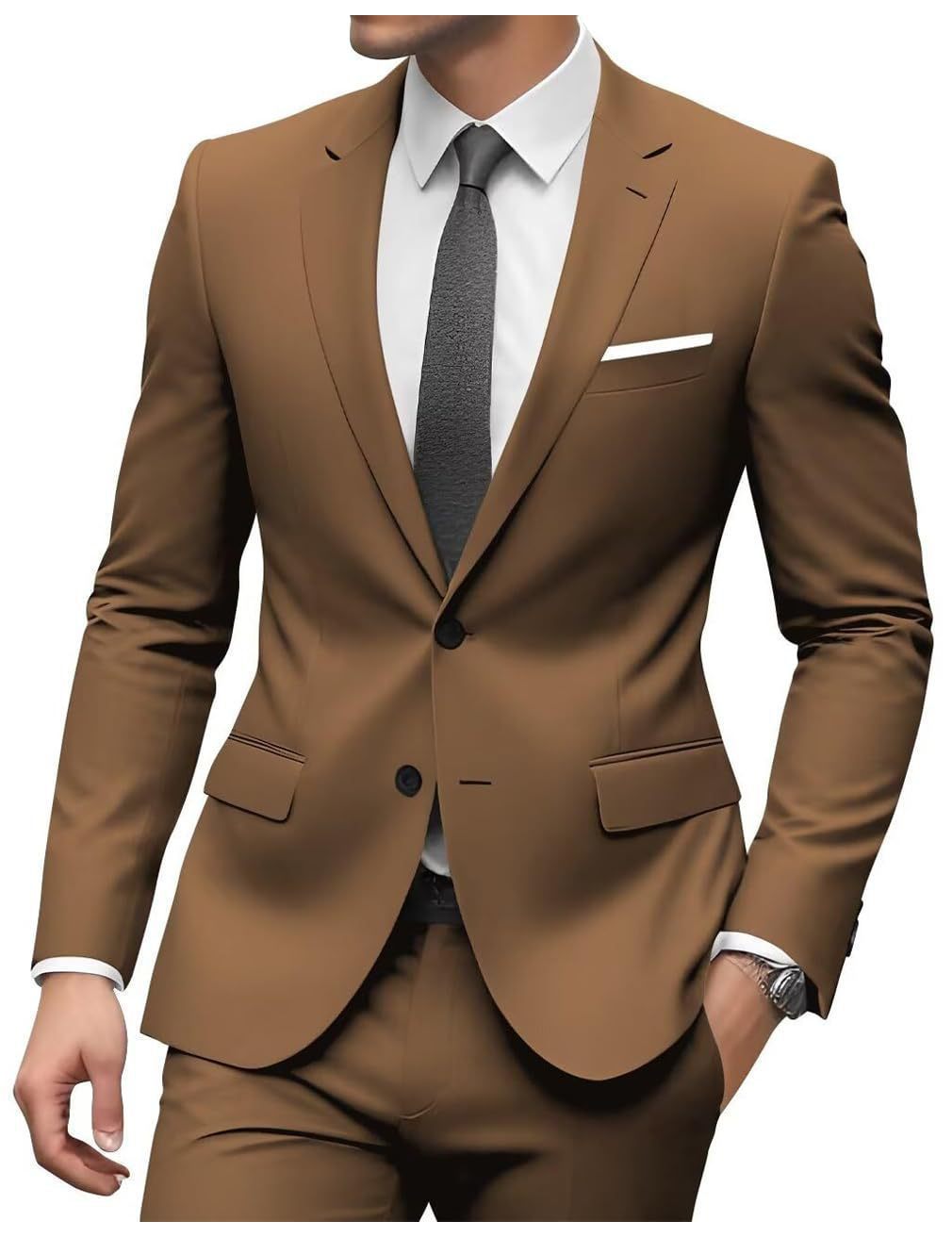 2026 Men‘s 2-Piece Wedding Suit Set | Notch Lapel Business Blazer & Trousers | Cross-Border Formal Wear for Grooms & Hosts | SBT001