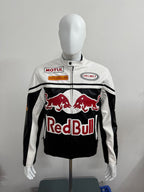F1 Premium PU Leather Racing Jacket Embroidered Moto Biker Coat for Men Vintage Retro Motorcycle Casual Blazer