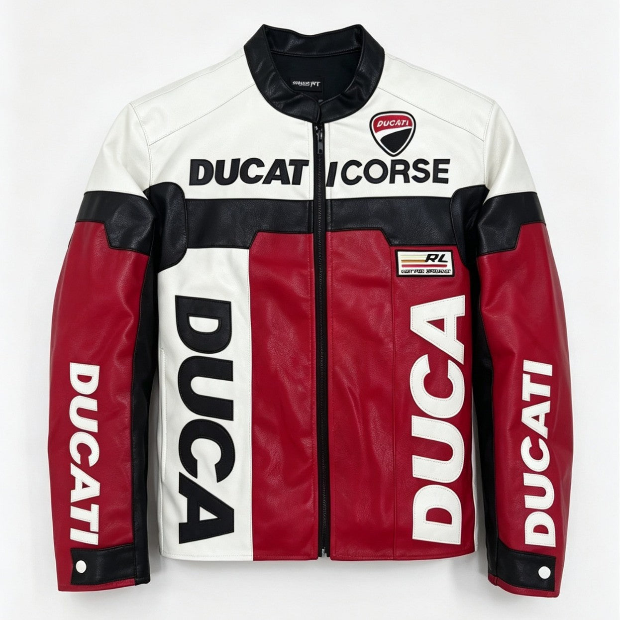 F1 Premium PU Leather Racing Jacket Embroidered Moto Biker Coat for Men Vintage Retro Motorcycle Casual Blazer