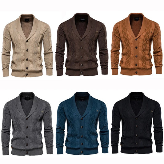 Cardigan casual in maglia a trecce da uomo |Y168