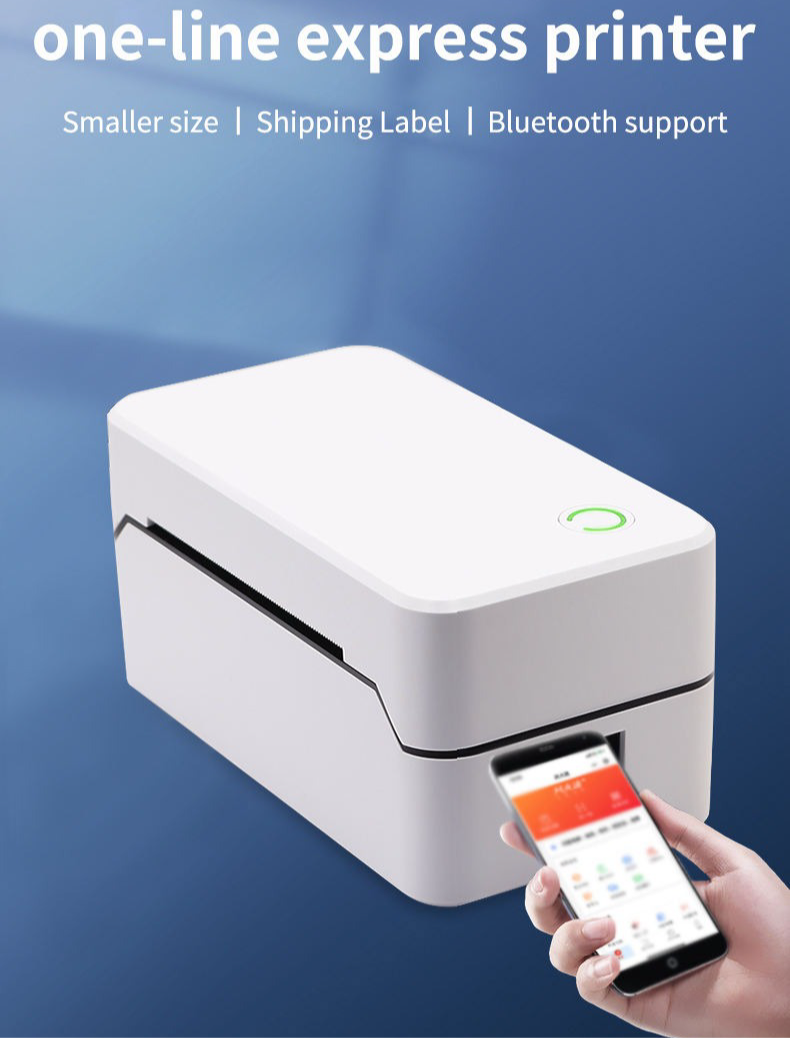 Thermal Label Printer Wireless Shipping Label Printer Royal Mail, UPS, DHL, Evri etc Label Printer Mobile, USB + Bluetooth Support Printer