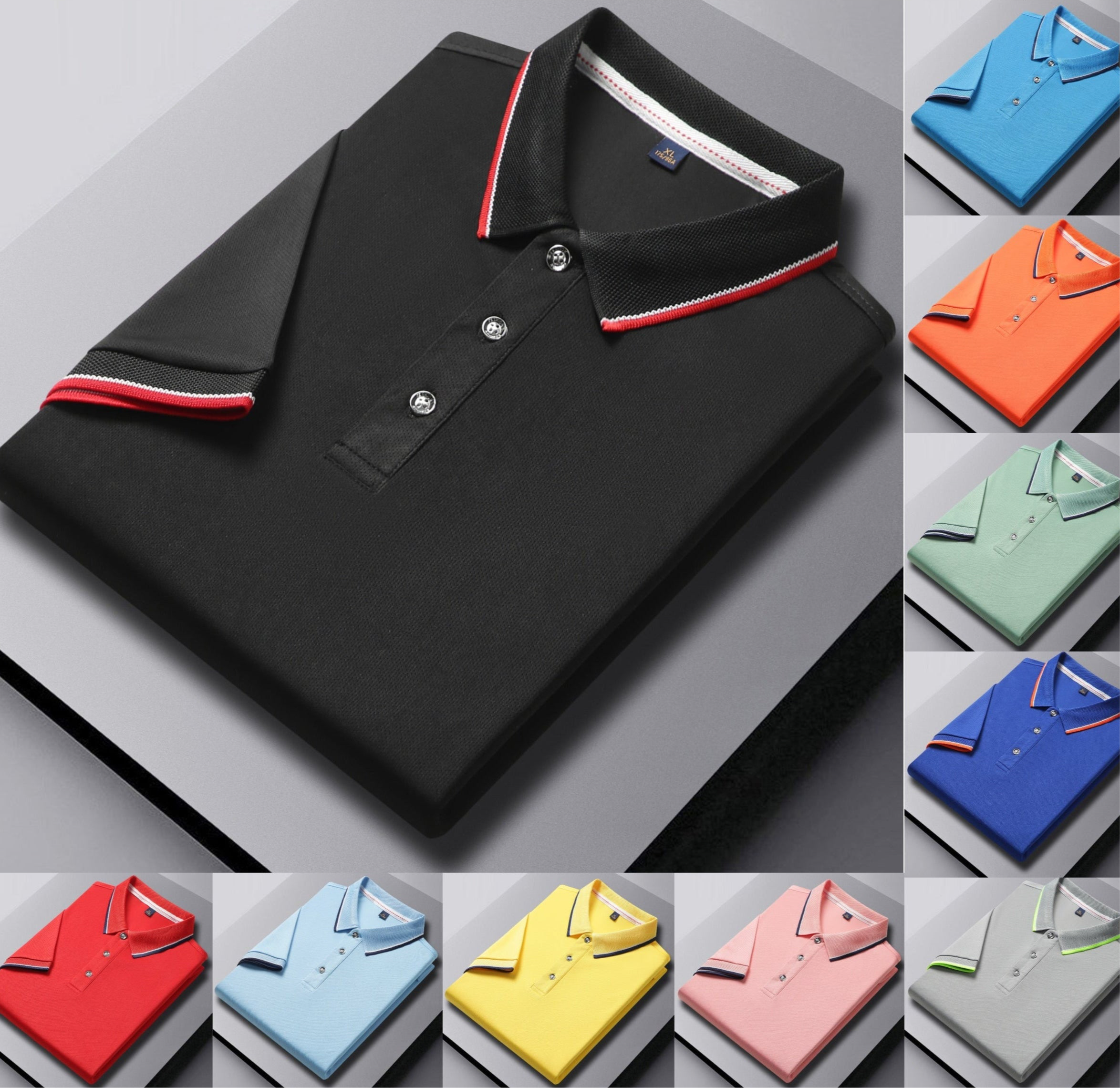 Men's Short-Sleeved Lapel Golf Polo Shirt Quick Dry & Embroidered Design T-Shirt | SG2316