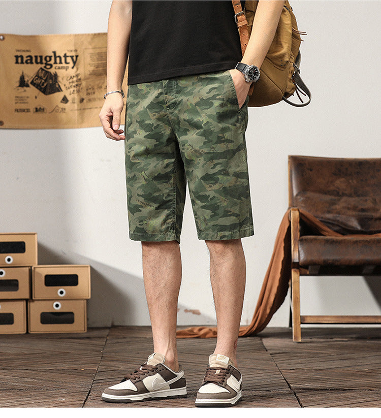 Short cargo camouflage ample à coupe ample pour homme, design haut de gamme, style estival | G3526 