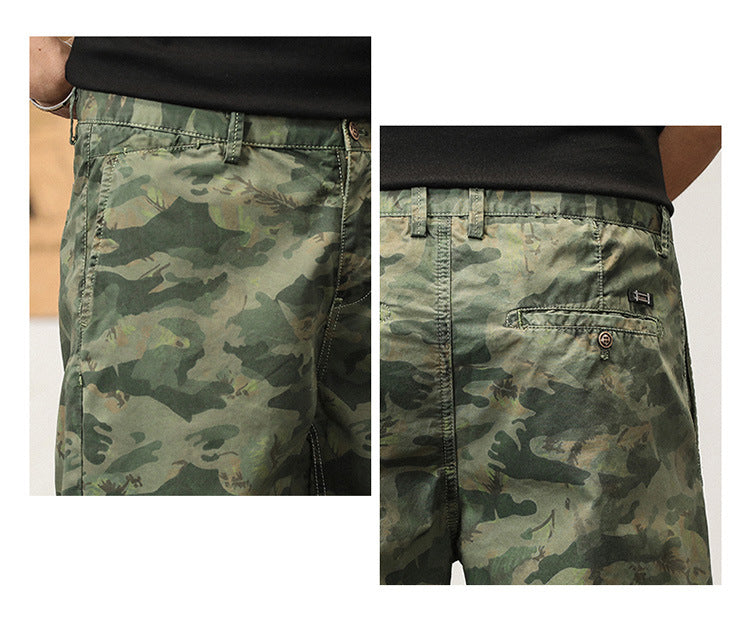 Short cargo camouflage ample à coupe ample pour homme, design haut de gamme, style estival | G3526 