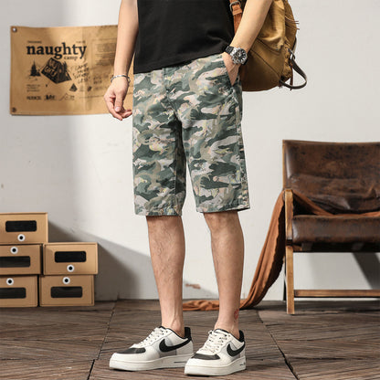 Short cargo camouflage ample à coupe ample pour homme, design haut de gamme, style estival | G3526 