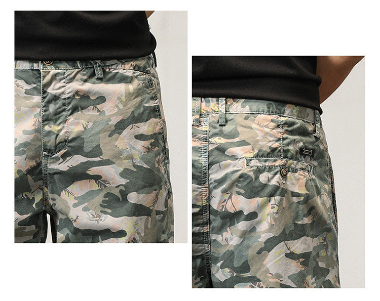 Short cargo camouflage ample à coupe ample pour homme, design haut de gamme, style estival | G3526 