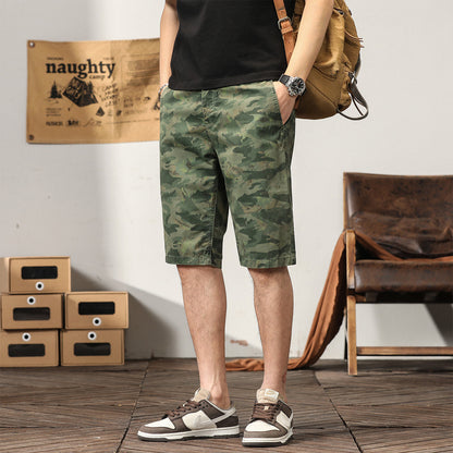 Short cargo camouflage ample à coupe ample pour homme, design haut de gamme, style estival | G3526 