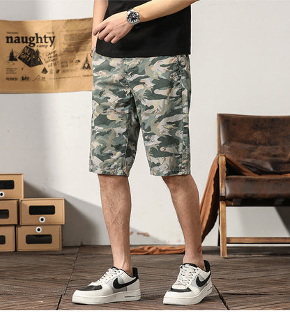 Short cargo camouflage ample à coupe ample pour homme, design haut de gamme, style estival | G3526 