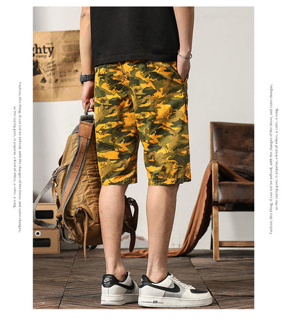 Short cargo camouflage ample à coupe ample pour homme, design haut de gamme, style estival | G3526 