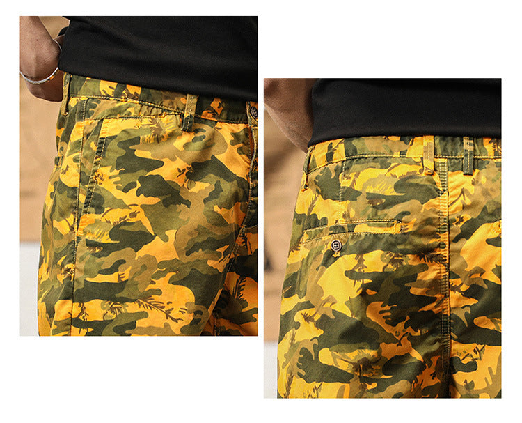 Short cargo camouflage ample à coupe ample pour homme, design haut de gamme, style estival | G3526 