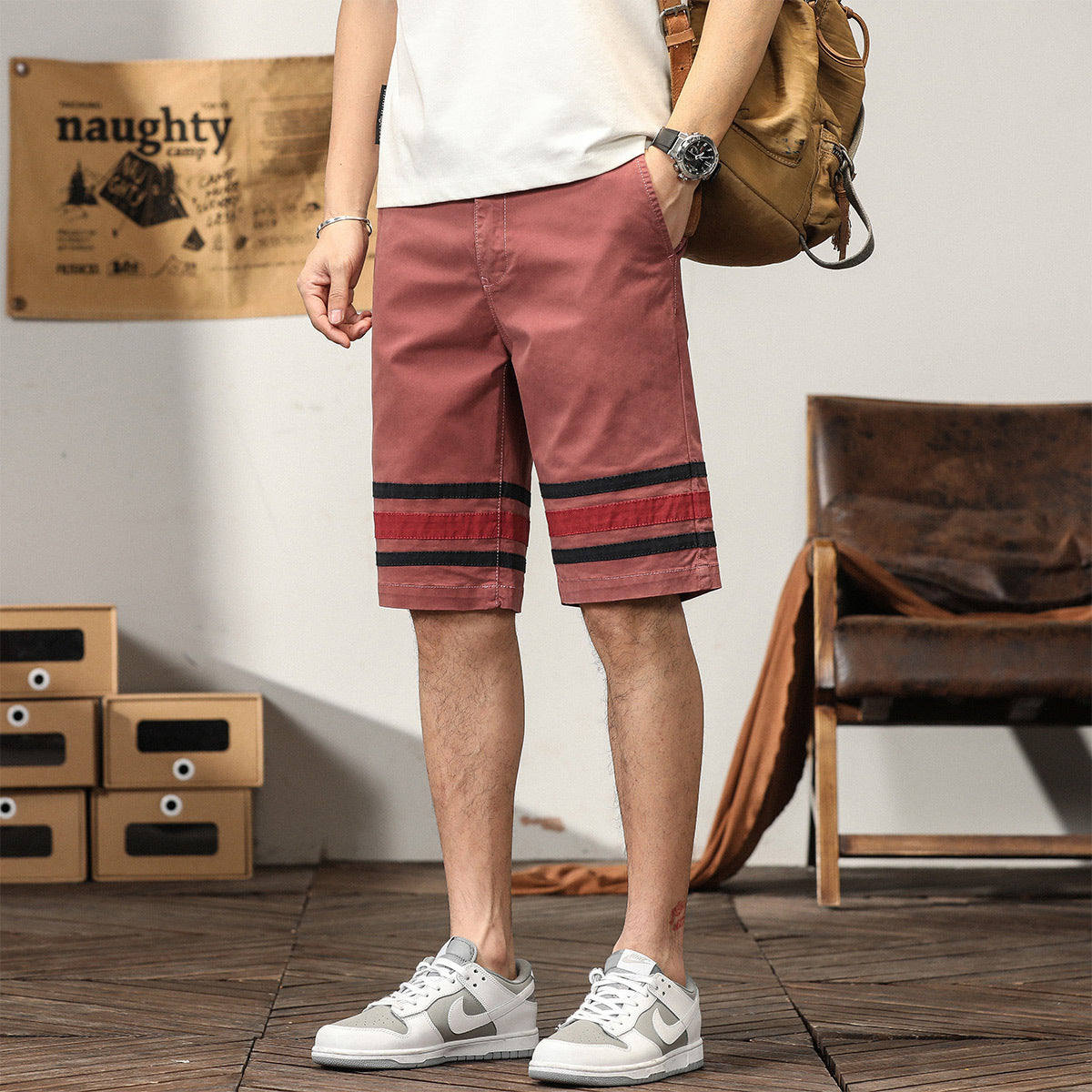 Men's Casual Athletic Short Fashion Fit Young Pants Slim Cargo Shorts | G3612