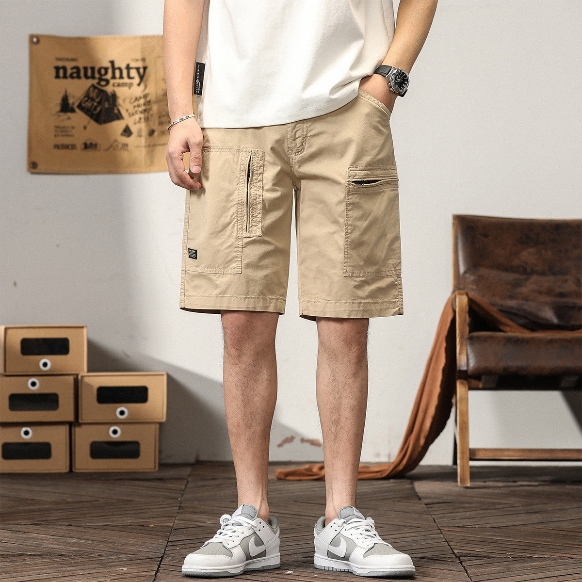 Men's Relaxed Fit Multi Pockets Outdoor Tactical Workwear Cargo Shorts | G3680