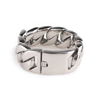 Men’s Thick Titanium Steel Bracelet Glossy & Domineering Fashion Jewelry Trendy Piece Bracelet | KB31778-D