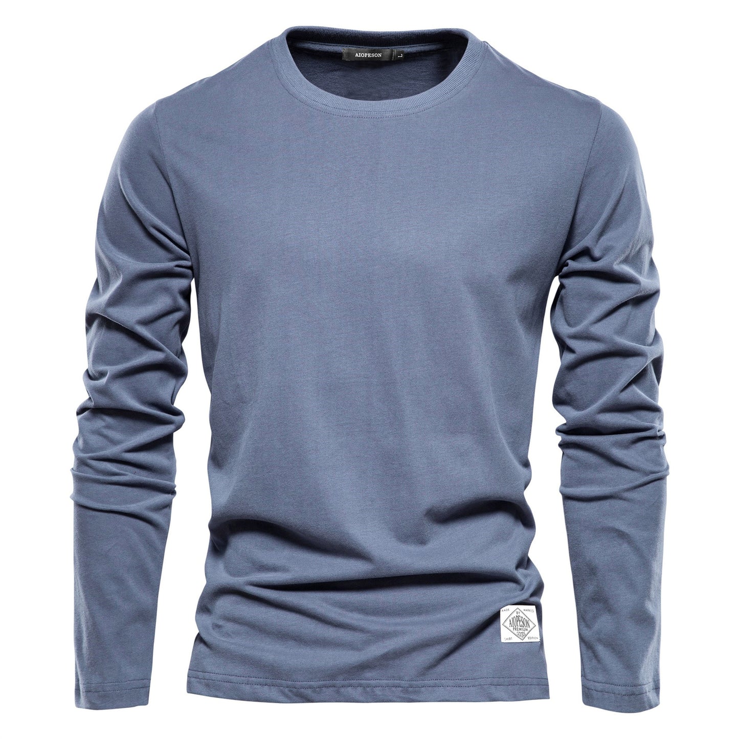 T-shirts à manches longues pour hommes, coupe slim décontractée, couleur unie | 2301 