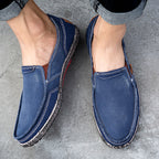 Men’s Washed Canvas Slip-On Shoes | Breathable, Anti-Slip, Classic Deck Style | 8806