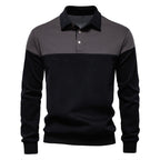 Men's Long Sleeve Polo Collar Sweatshirt - 2025 Spring Casual Streetwear Top | HD3006