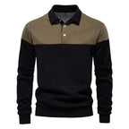 Men's Long Sleeve Polo Collar Sweatshirt - 2025 Spring Casual Streetwear Top | HD3006