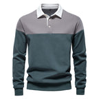 Men's Long Sleeve Polo Collar Sweatshirt - 2025 Spring Casual Streetwear Top | HD3006