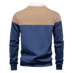 Men's Long Sleeve Polo Collar Sweatshirt - 2025 Spring Casual Streetwear Top | HD3006