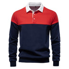 Men's Long Sleeve Polo Collar Sweatshirt - 2025 Spring Casual Streetwear Top | HD3006