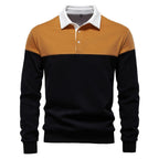 Men's Long Sleeve Polo Collar Sweatshirt - 2025 Spring Casual Streetwear Top | HD3006