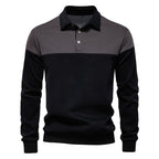 Men's Long Sleeve Polo Collar Sweatshirt - 2025 Spring Casual Streetwear Top | HD3006