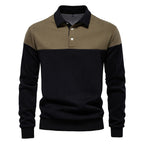 Men's Long Sleeve Polo Collar Sweatshirt - 2025 Spring Casual Streetwear Top | HD3006