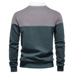 Men's Long Sleeve Polo Collar Sweatshirt - 2025 Spring Casual Streetwear Top | HD3006