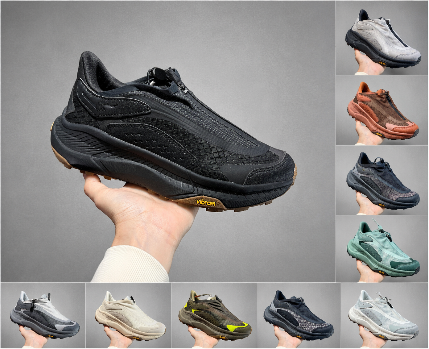 HOKA ONE ONE Unisex Trail Running Shoes Waterproof Hiking Sneakers Thick Sole Outdoor Trainers All‑Terrain Footwear