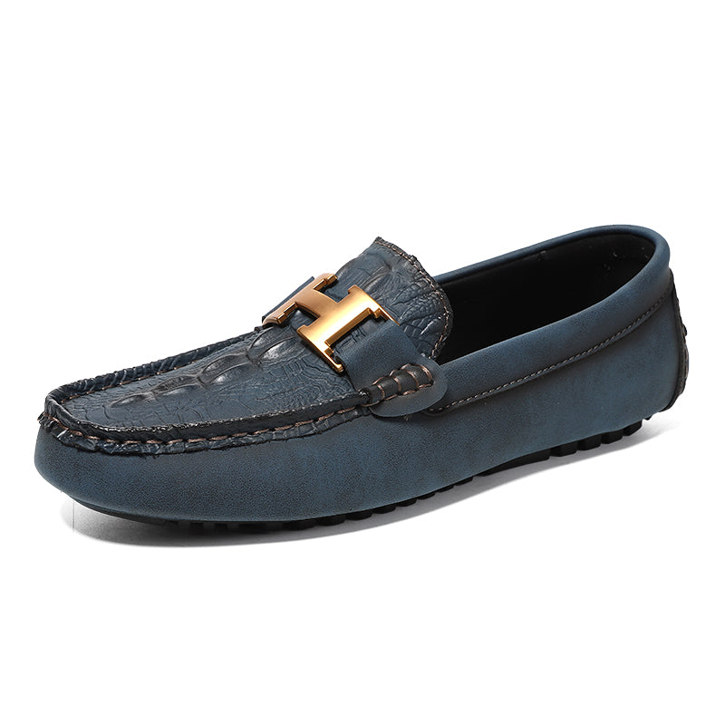 Men’s Plus Size Leather Loafers – Slip-On Driving Moccasins | 2566