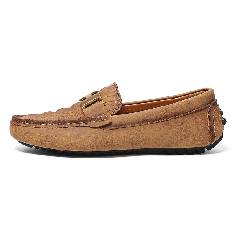 Men’s Plus Size Leather Loafers – Slip-On Driving Moccasins | 2566