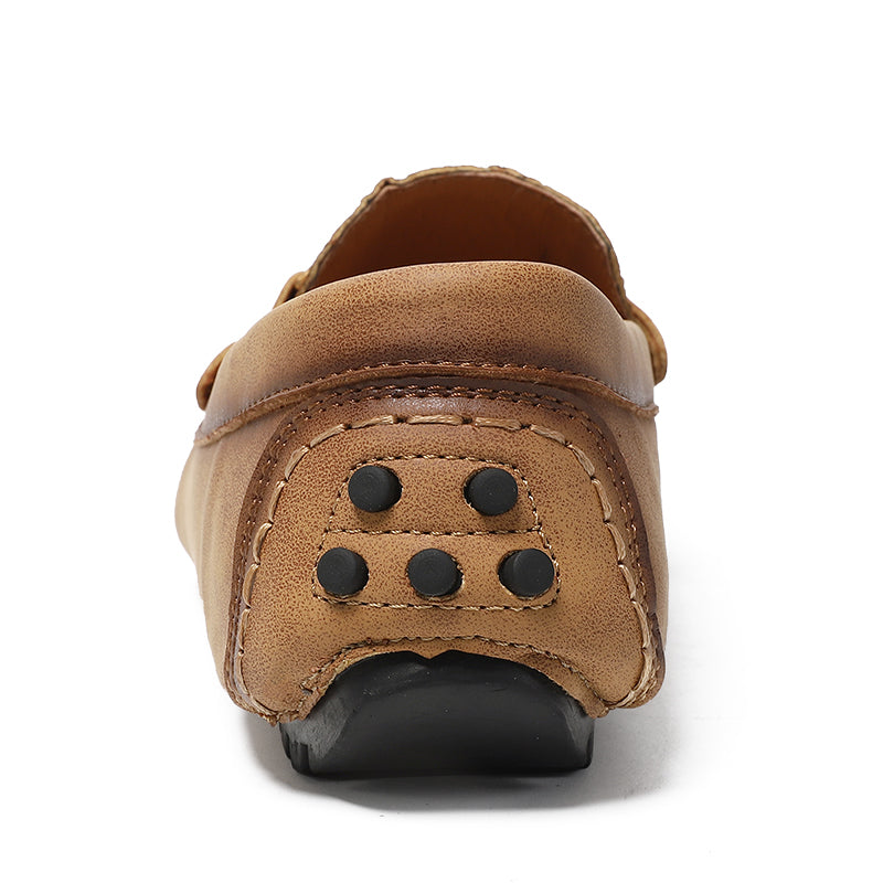 Men’s Plus Size Leather Loafers – Slip-On Driving Moccasins | 2566