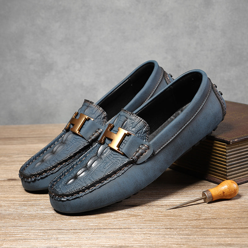 Men’s Plus Size Leather Loafers – Slip-On Driving Moccasins | 2566