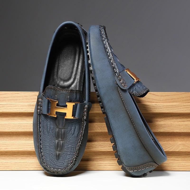 Men’s Plus Size Leather Loafers – Slip-On Driving Moccasins | 2566