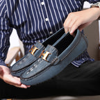 Men’s Plus Size Leather Loafers – Slip-On Driving Moccasins | 2566