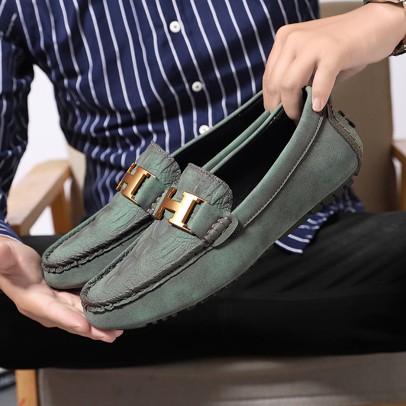 Men’s Plus Size Leather Loafers – Slip-On Driving Moccasins | 2566