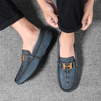 Men’s Plus Size Leather Loafers – Slip-On Driving Moccasins | 2566