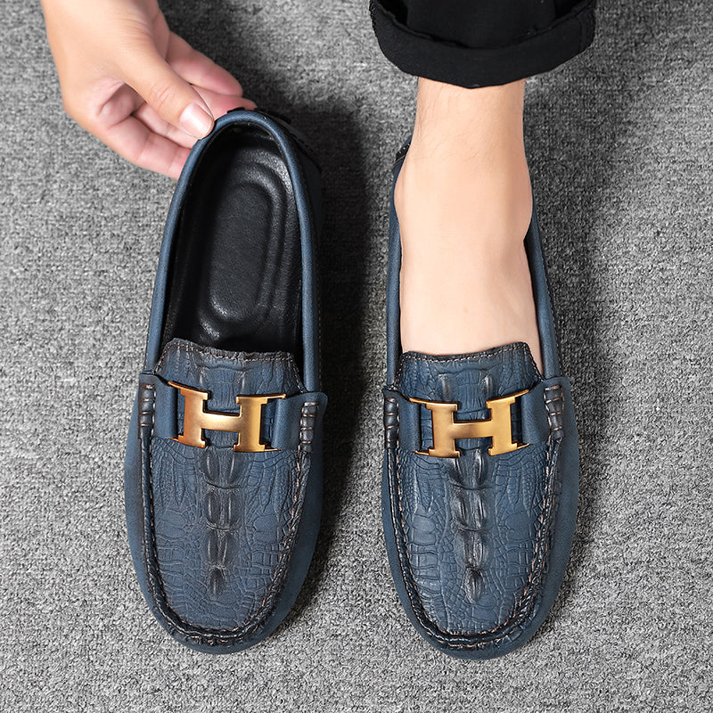 Men’s Plus Size Leather Loafers – Slip-On Driving Moccasins | 2566