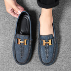 Men’s Plus Size Leather Loafers – Slip-On Driving Moccasins | 2566