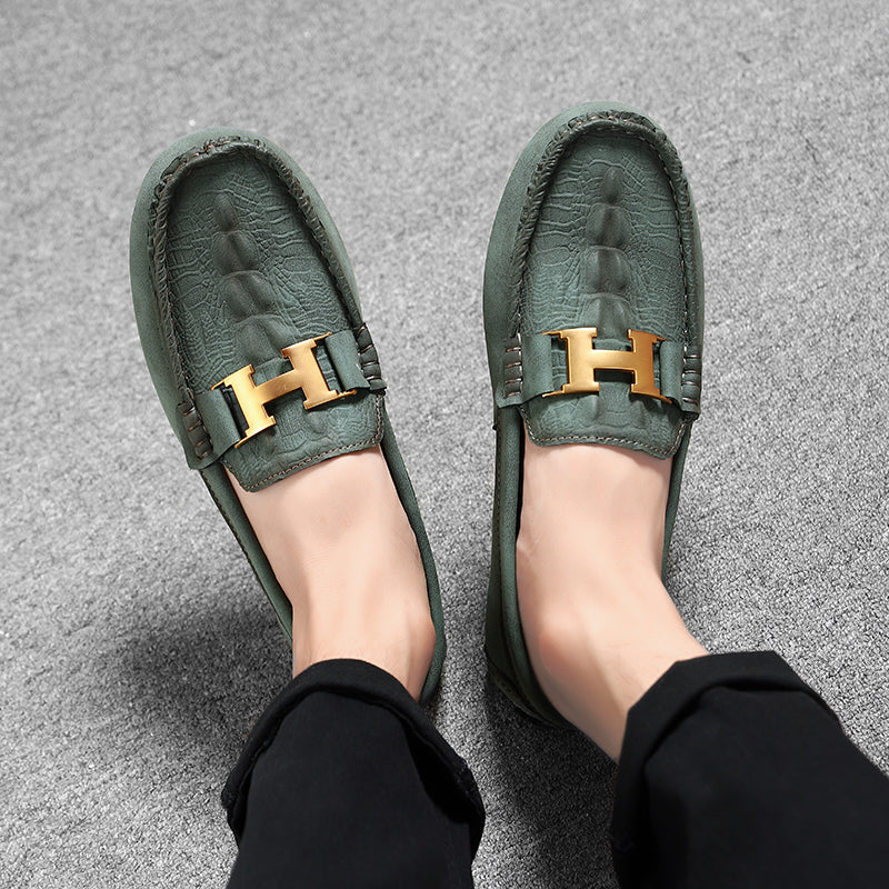 Men’s Plus Size Leather Loafers – Slip-On Driving Moccasins | 2566