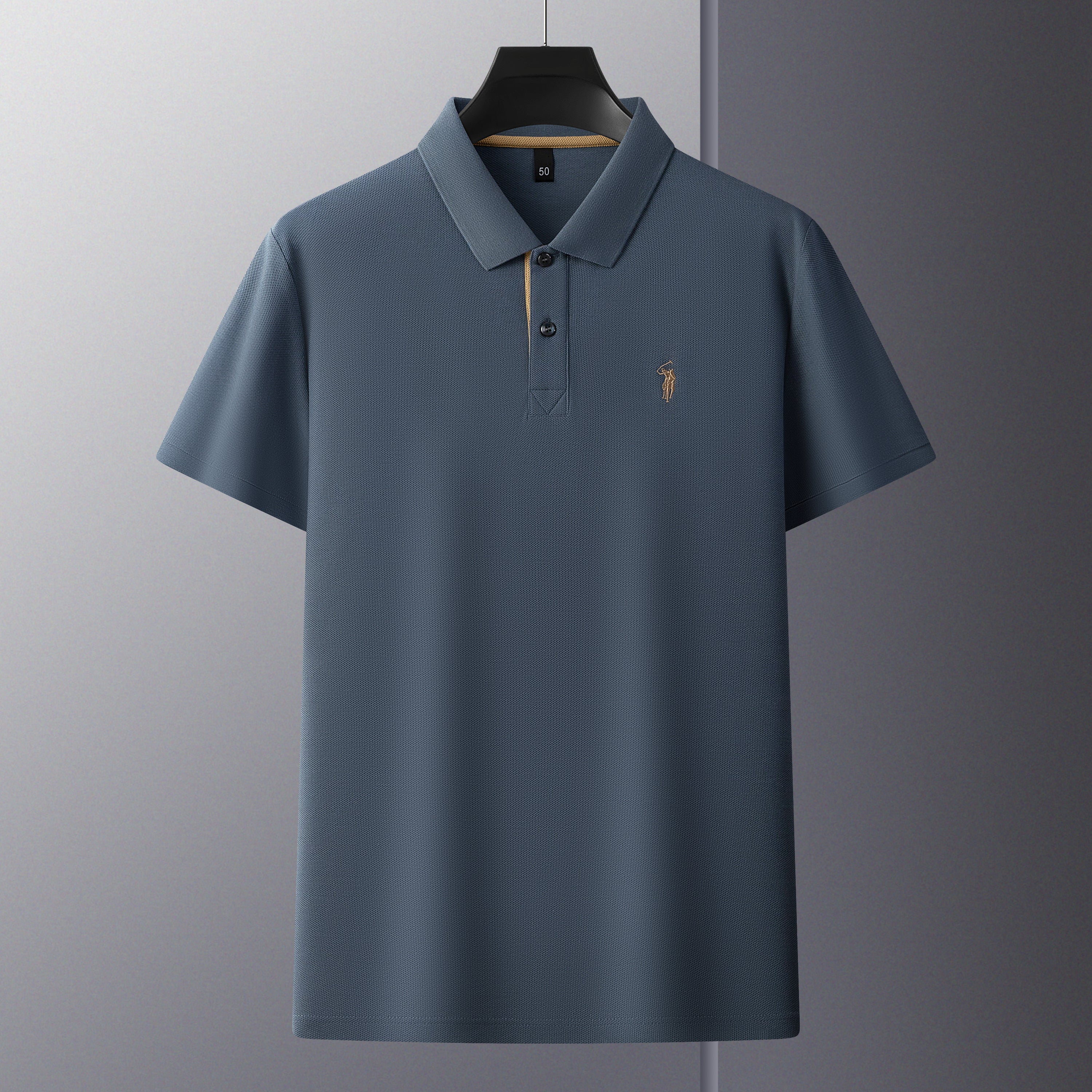 Men's Premium 220GSM Hexagonal Pearl Mercerized Cotton Polo Shirt Embroidered Summer Collection | 8561