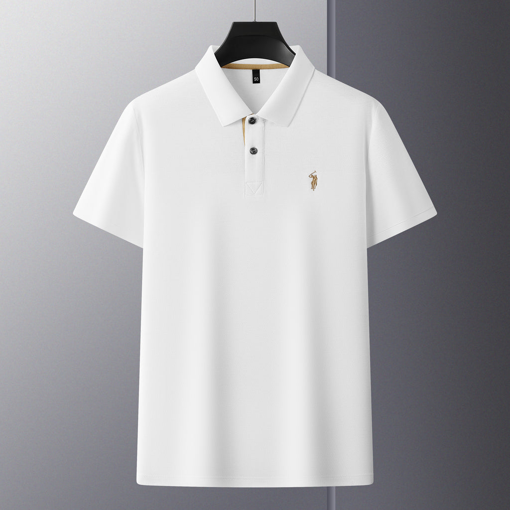 Men's Premium 220GSM Hexagonal Pearl Mercerized Cotton Polo Shirt Embroidered Summer Collection | 8561