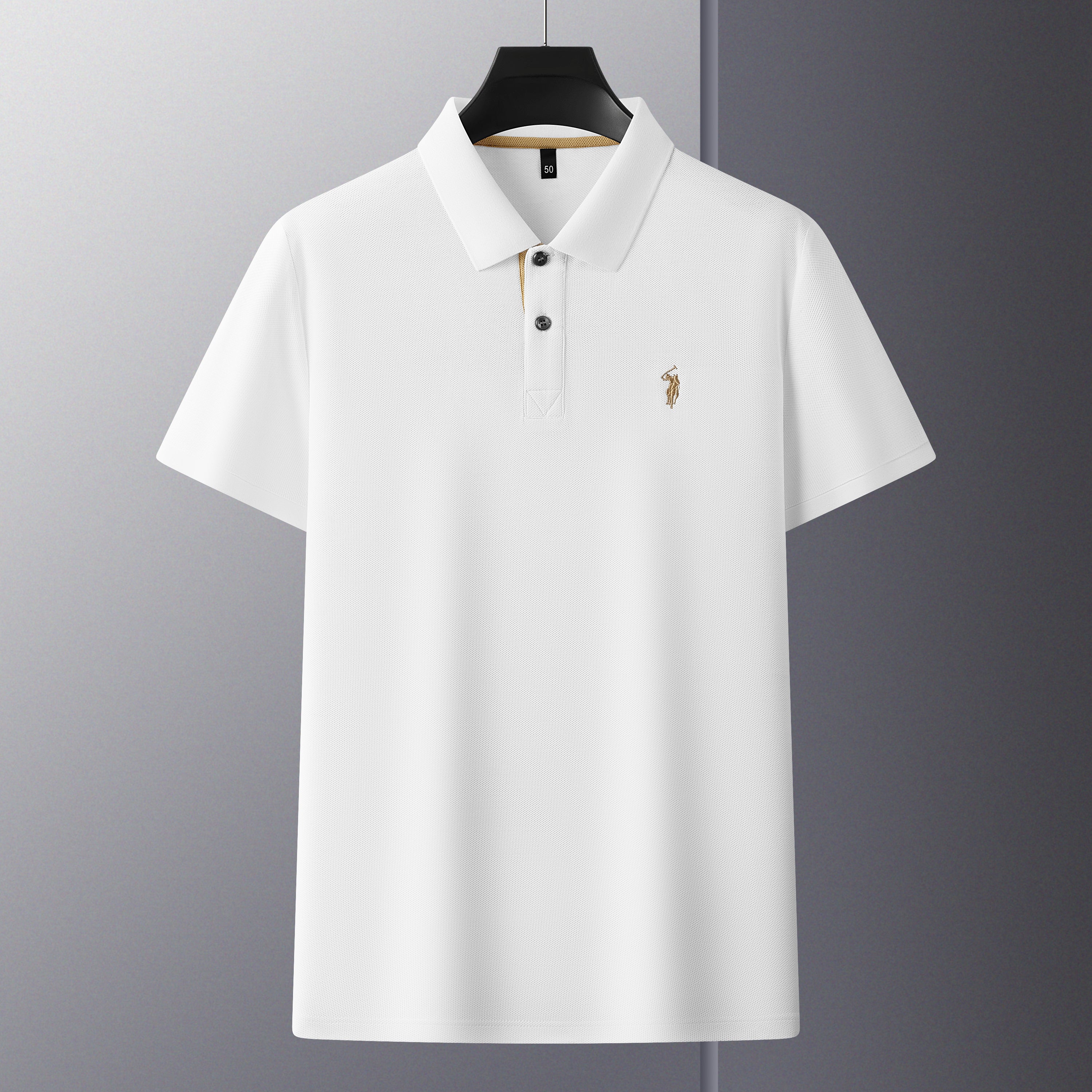 Men's Premium 220GSM Hexagonal Pearl Mercerized Cotton Polo Shirt Embroidered Summer Collection | 8561