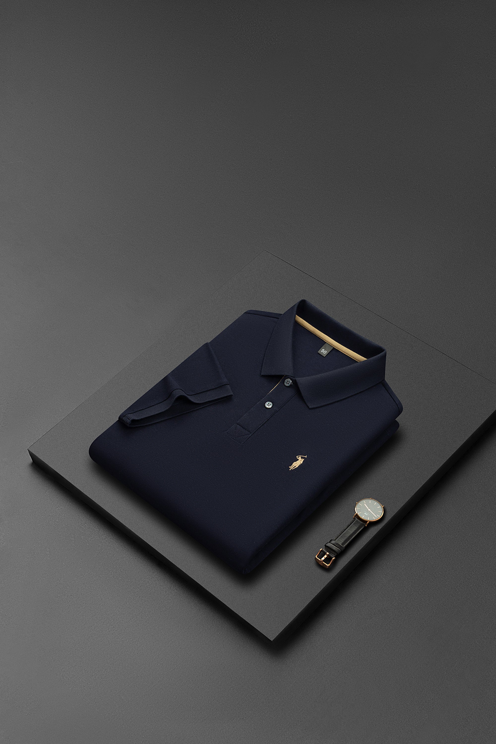 Men's Premium 220GSM Hexagonal Pearl Mercerized Cotton Polo Shirt Embroidered Summer Collection | 8561