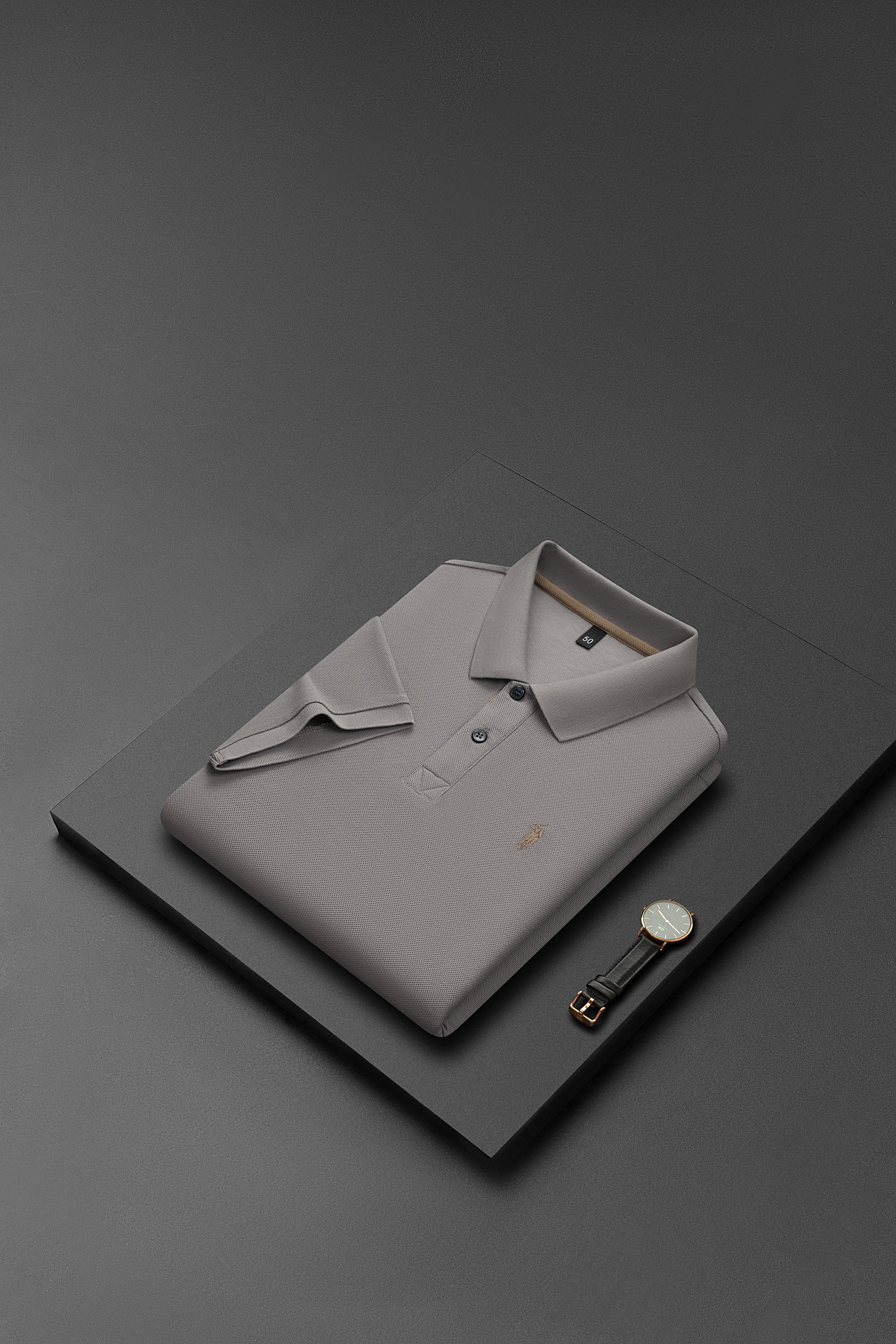 Men's Premium 220GSM Hexagonal Pearl Mercerized Cotton Polo Shirt Embroidered Summer Collection | 8561