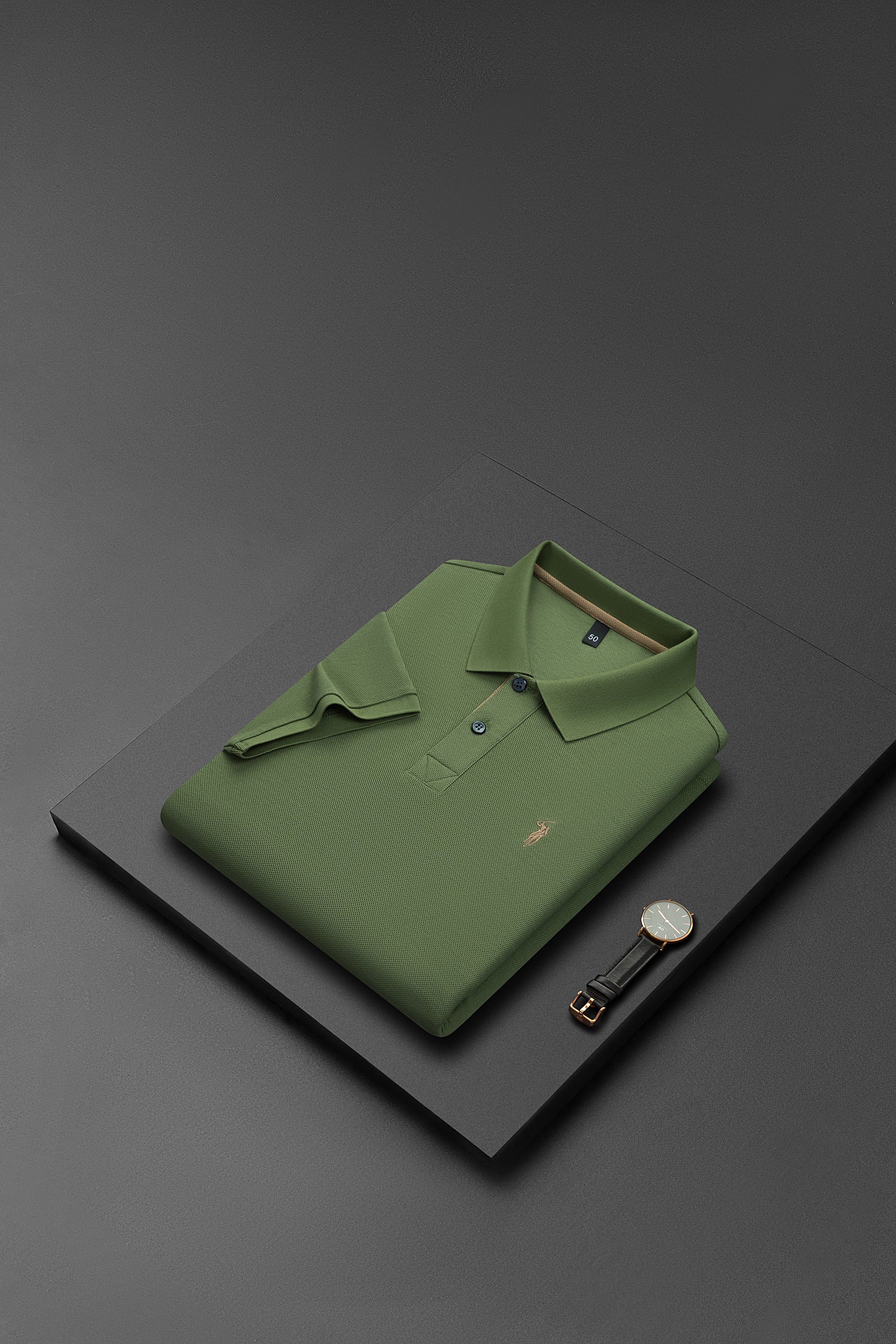 Men's Premium 220GSM Hexagonal Pearl Mercerized Cotton Polo Shirt Embroidered Summer Collection | 8561