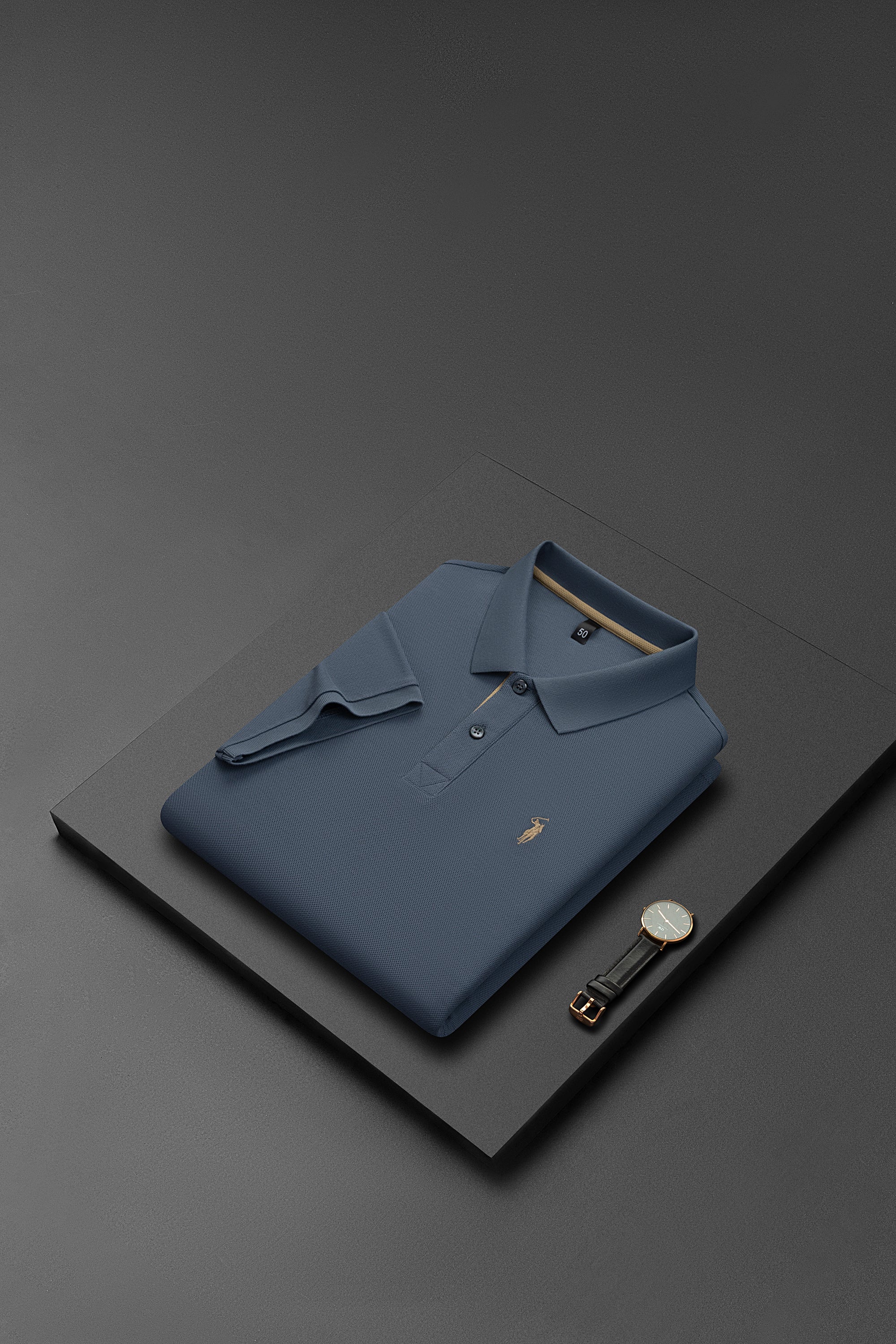 Men's Premium 220GSM Hexagonal Pearl Mercerized Cotton Polo Shirt Embroidered Summer Collection | 8561